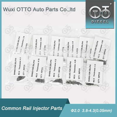 Kit Penyetelan Shim Injektor Common Rail Diameter 2.0mm Washer Shim Perbaikan 3.80-4.30(0.05mm) 50pcs/Tas Suku Cadang Perbaikan Injektor Diesel